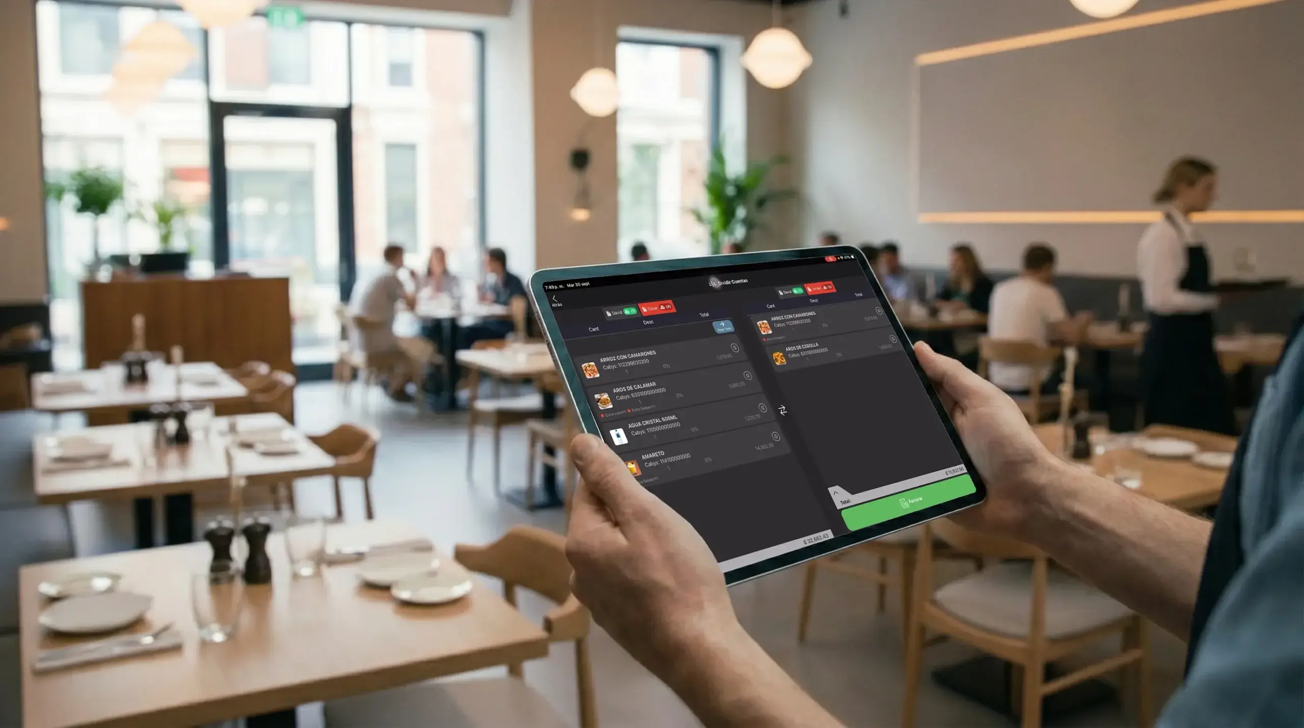Division de cuentas y facturacion electronica en sistema POS para restaurantes