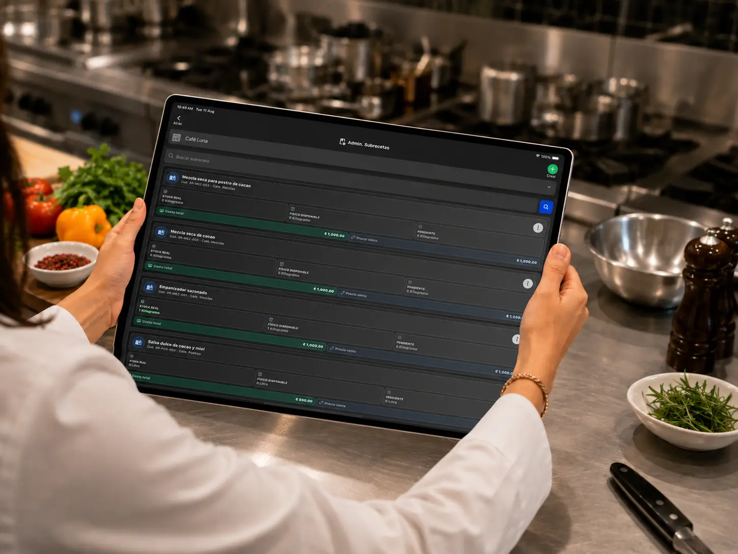 Administración de subrecetas en POS Restaurantes
