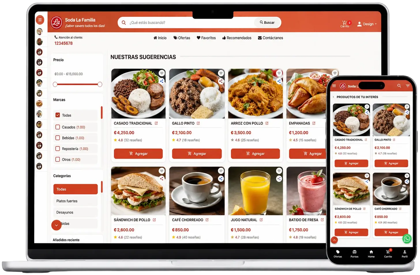 Tienda en linea para sodas conectada al sistema POS