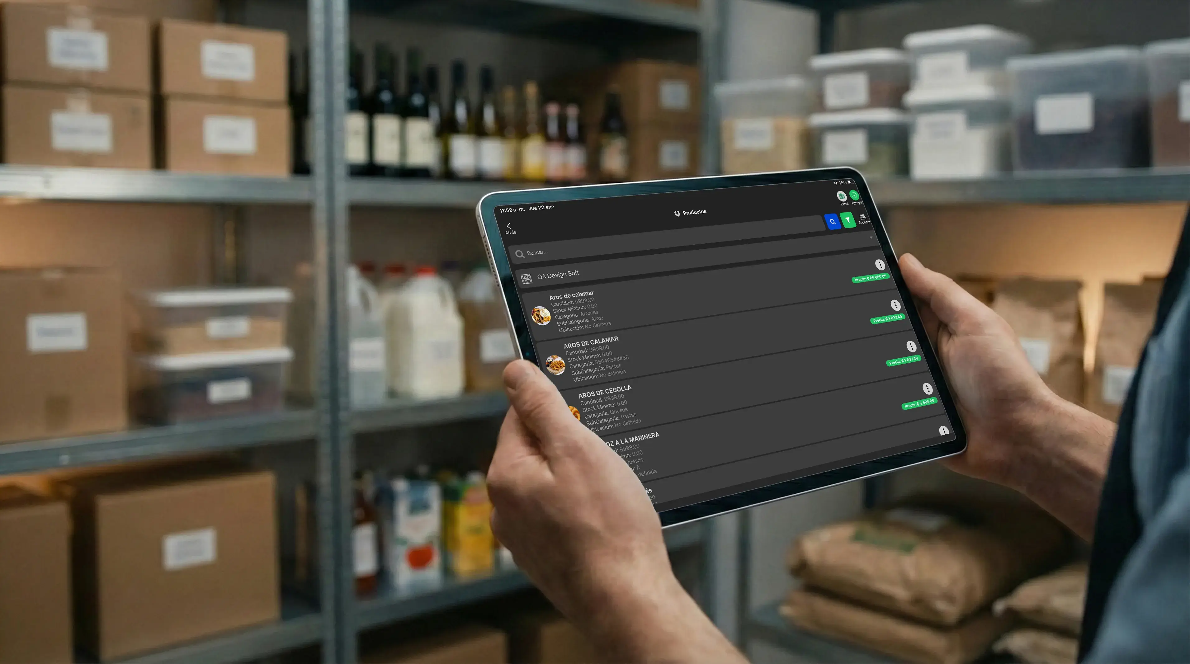 Panel de inventario y costos de POS Restaurantes