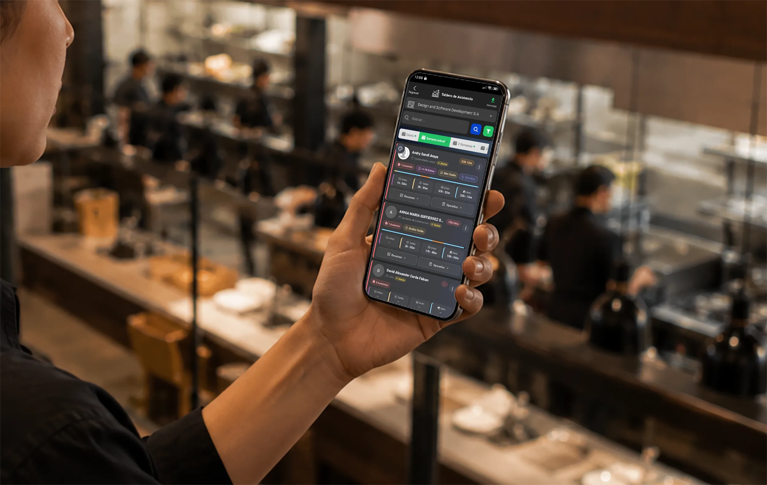 Tablero de métricas de asistencia de empleados